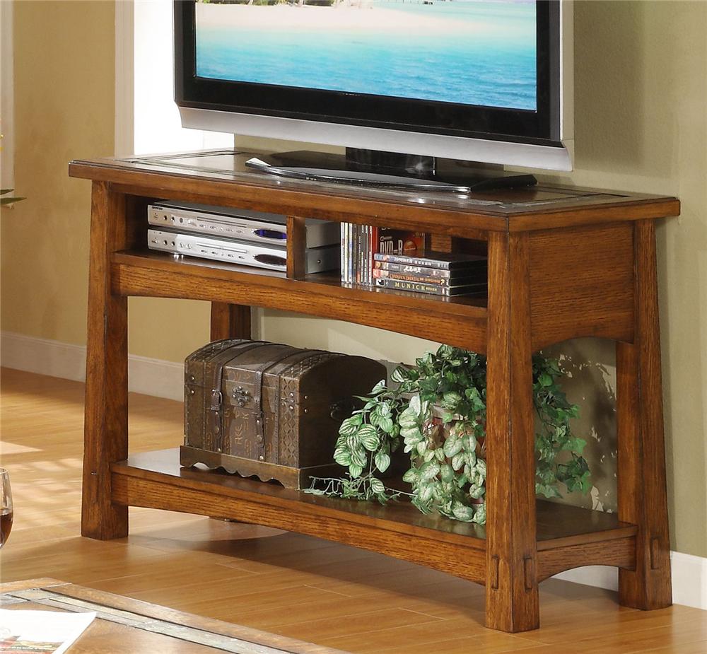 Riverside Furniture Craftsman Home Console Table with Slate Tile